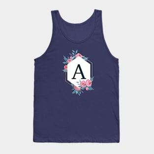 Letter monogram A in floral frame Tank Top